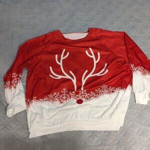 Red Reindeer Antler Holiday Sweater 4XL